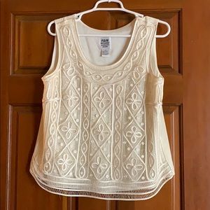 🌸R&M Richards Cream Lace Sleeveless Blouse
